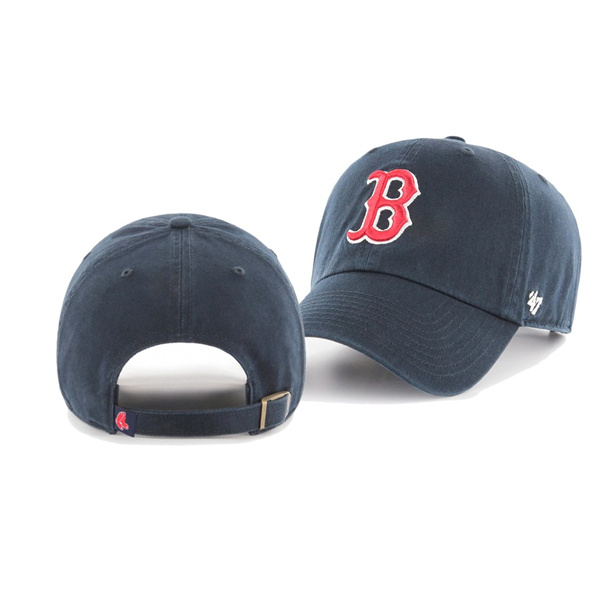 Youth Boston Red Sox Team Logo Navy Clean Up Adjustable Hat