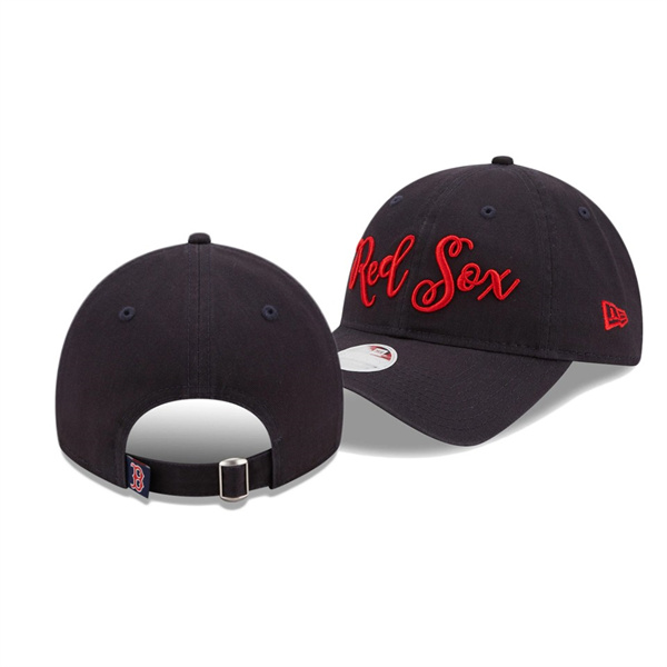 Women's Boston Red Sox Team Script Navy 9TWENTY Adjustable Hat