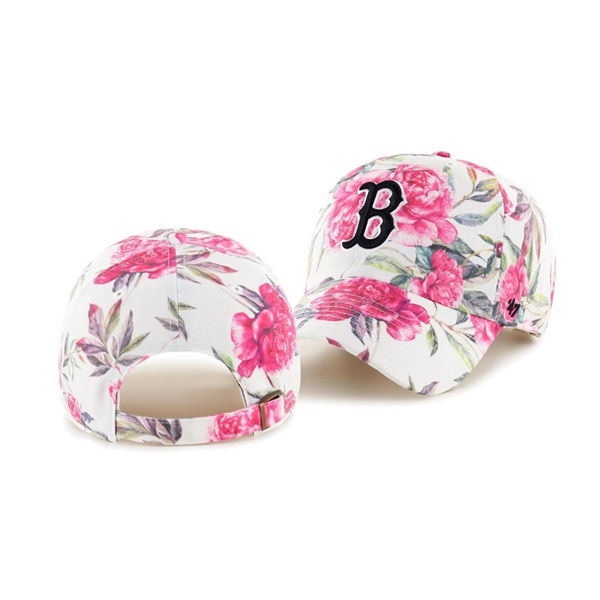 Women's Boston Red Sox Peony White Clean Up Hat