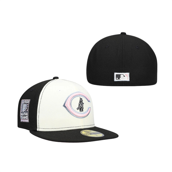 Chicago Cubs 1933 All-Star Game Pink Undervisor 59FIFTY Fitted Cap Cream Black