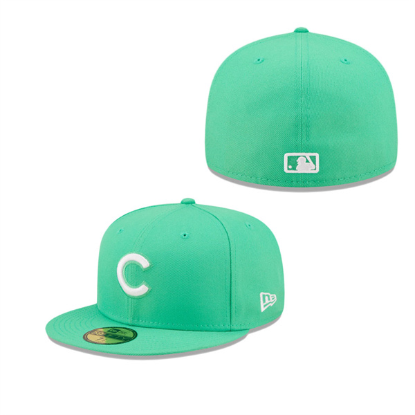 Chicago Cubs Island Green Logo White 59FIFTY Fitted Hat