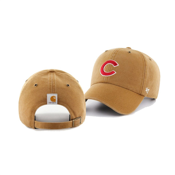 Men's Chicago Cubs Carhartt X 47 Brand Khaki Clean Up Hat