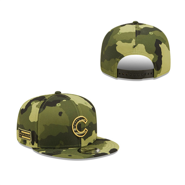 Men's Chicago Cubs New Era Camo 2022 Armed Forces Day 9FIFTY Snapback Adjustable Hat