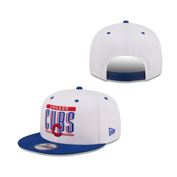 Chicago Cubs New Era Retro Title 9FIFTY Snapback Hat White Royal