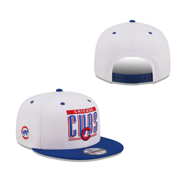 Chicago Cubs New Era Retro Title 9FIFTY Snapback Hat White Royal
