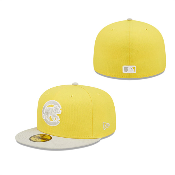 Men's Chicago Cubs New Era Yellow Gray Spring Color Pack Two-Tone 59FIFTY Fitted Hat