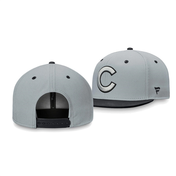 Chicago Cubs Team Gray Black Snapback Hat