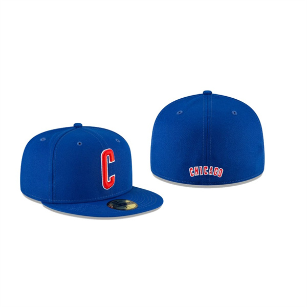 Men's Chicago Cubs Ligature Blue 59FIFTY Fitted Hat