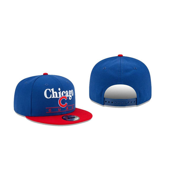 Men's Chicago Cubs Two Tone Retro Blue 9FIFTY Snapback Hat
