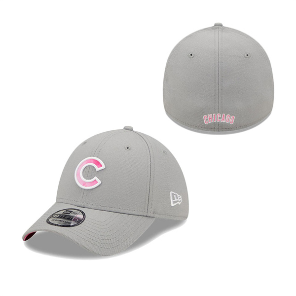 Men's Chicago Cubs New Era Gray 2022 Mother's Day 39THIRTY Flex Hat