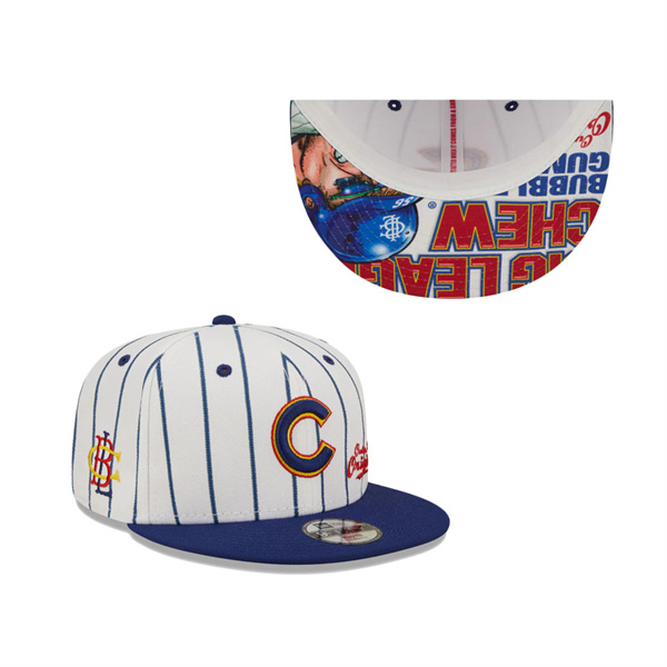 Youth Chicago Cubs New Era White Navy MLB X Big League Chew Original 9FIFTY Snapback Adjustable Hat