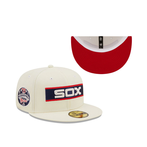 Chicago White Sox Comiskey Park 75th Anniversary Chrome Undervisor 59FIFTY Fitted Cap Cream