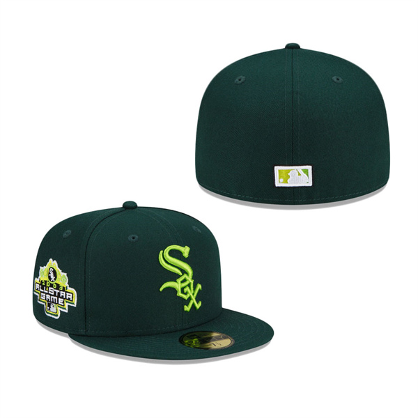 Chicago White Sox New Era 2003 MLB All-Star Game Color Fam Lime Undervisor 59FIFTY Fitted Hat Green