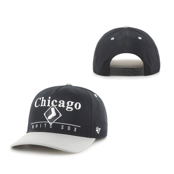 Chicago White Sox '47 Retro Super Hitch Snapback Hat Black White