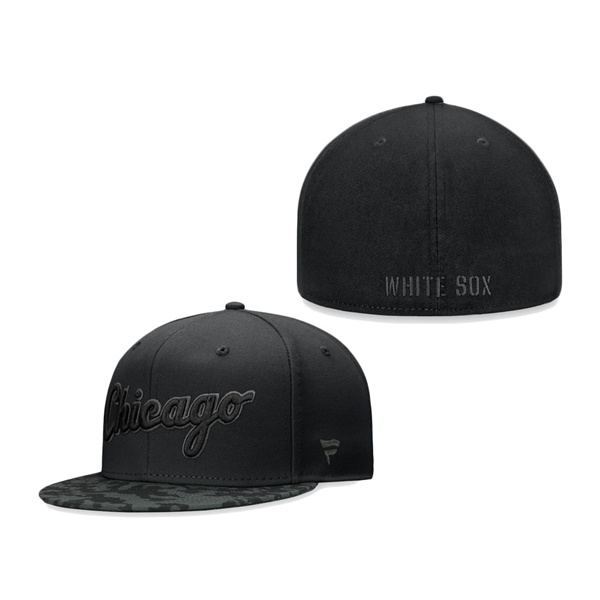 Chicago White Sox Fanatics Branded Camo Brim Fitted Hat Black