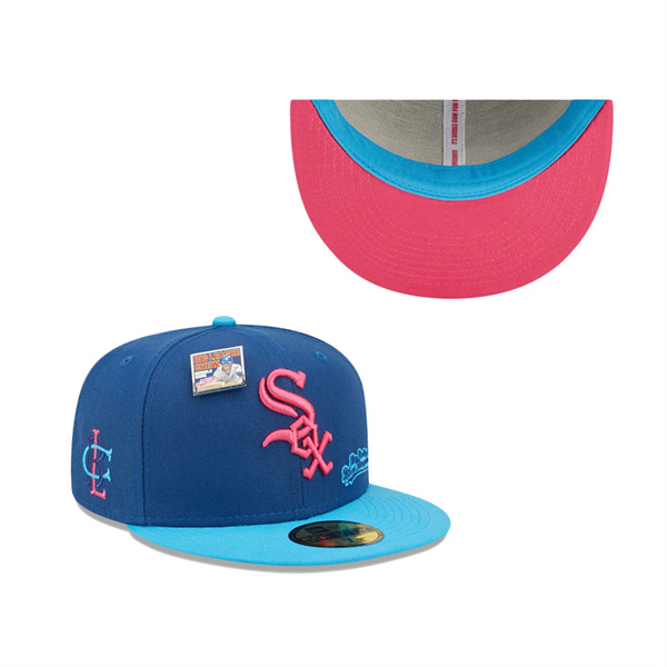 Men's Chicago White Sox New Era Blue Light Blue MLB X Big League Chew Big Rally Blue Raspberry Flavor Pack 59FIFTY Fitted Hat