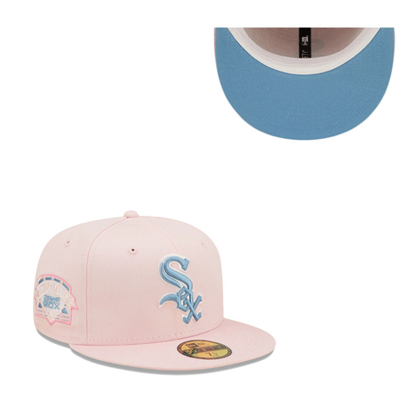 Chicago White Sox Pink Sky Blue Comiskey Park Undervisor 59FIFTY Fitted Hat