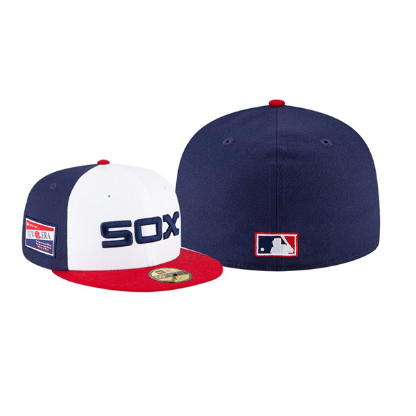 Men's Chicago White Sox Centennial Collection White Red Cooperstown 59FIFTY Fitted Hat