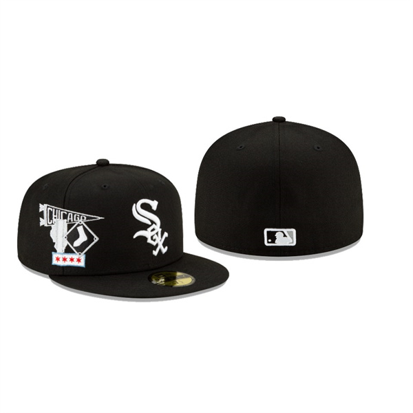 Men's Chicago White Sox City Patch Black 59FIFTY Fitted Hat