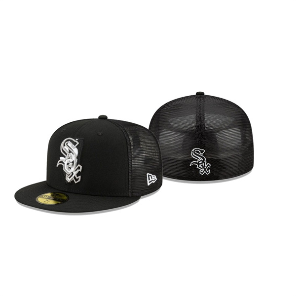 Men's Chicago White Sox State Fill Black Meshback 59FIFTY Fitted Hat