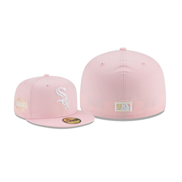 Men's Chicago White Sox Light Yellow Under Visor Pink 59FIFTY Fitted Hat