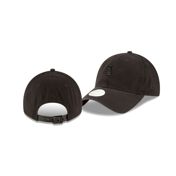 Women's Chicago White Sox Blackout Collection Black 9TWENTY Adjustable Hat