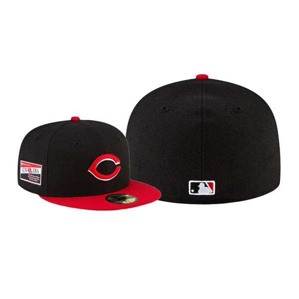 Men's Cincinnati Reds Centennial Collection Black Red 59FIFTY Fitted Hat