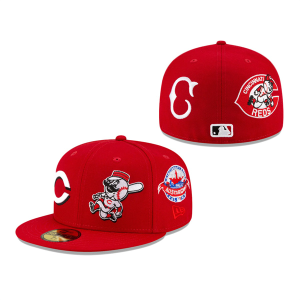 Cincinnati Reds New Era Patch Pride 59FIFTY Fitted Hat Red