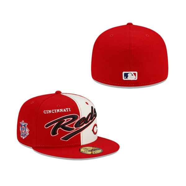 Cincinnati Reds Split Front 59FIFTY Fitted Hat