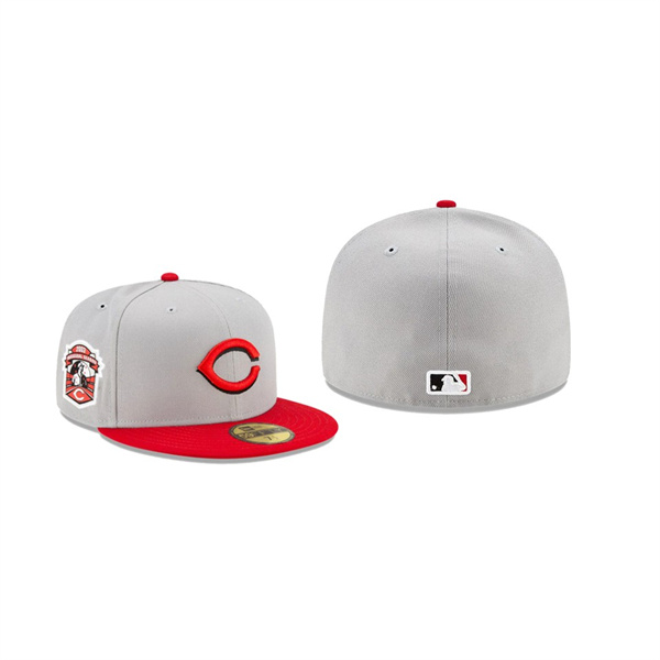 Men's Cincinnati Reds Great American Ballpark Inaugural Season Anniversary Patch Gray 59FIFTY Fitted Hat