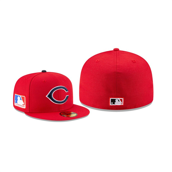 Men's Cincinnati Reds 100th Anniversary Patch Navy 59FIFTY Fitted Hat