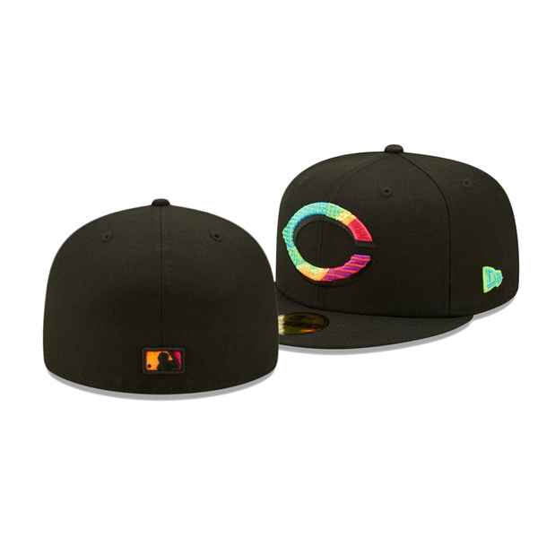 Cincinnati Reds Neon Fill Black 59FIFTY Fitted Hat