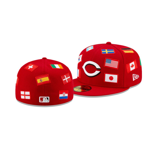 Cincinnati Reds All Over Flag Red 59FIFTY Fitted Hat