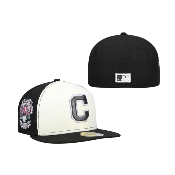 Cleveland Indians Jacobs Field Pink Undervisor 59FIFTY Fitted Cap Cream Black