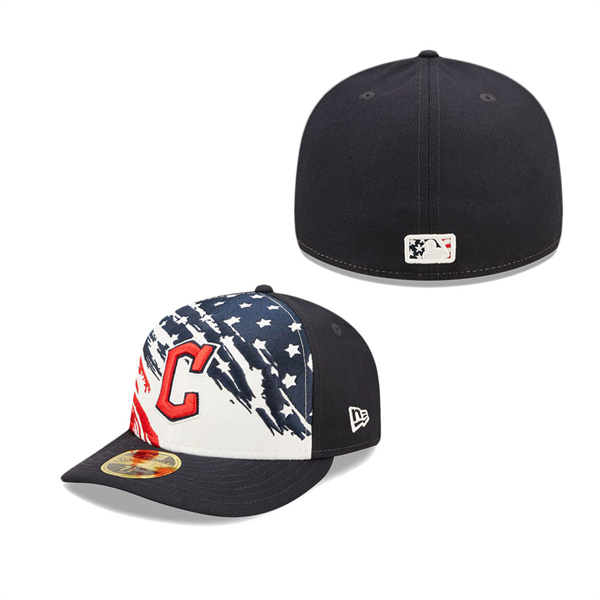 Cleveland Guardians Navy 2022 4th Of July Stars Stripes Low Profile 59FIFTY Fitted Hat