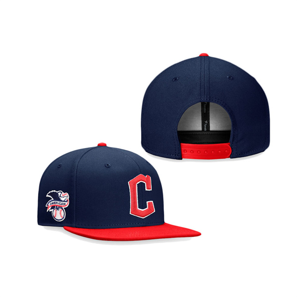 Cleveland Guardians Navy Cooperstown Collection Iconic League Snapback Hat