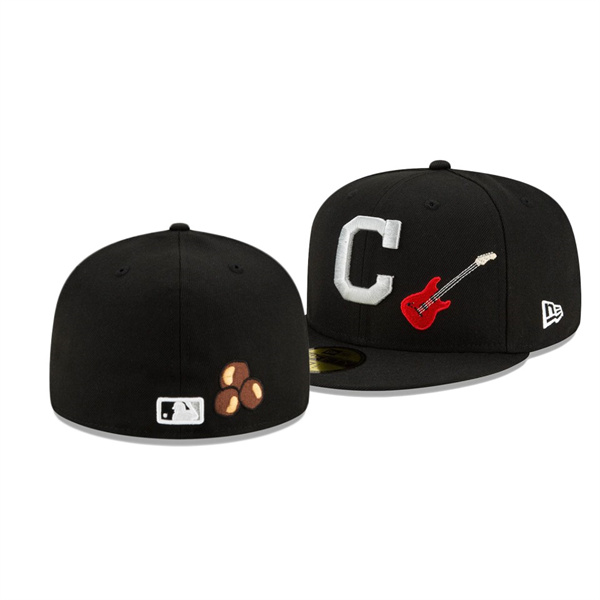 Cleveland Indians City Sky Black Blue Undervisor 59FIFTY Fitted Hat