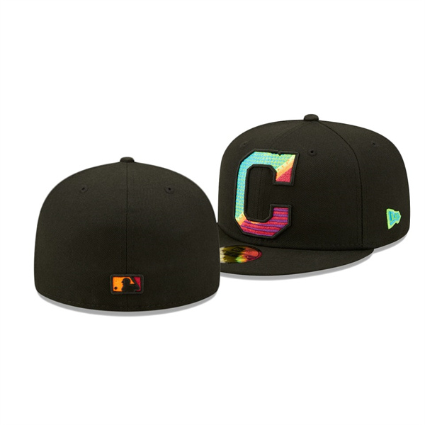Cleveland Indians Neon Fill Black 59FIFTY Fitted Hat
