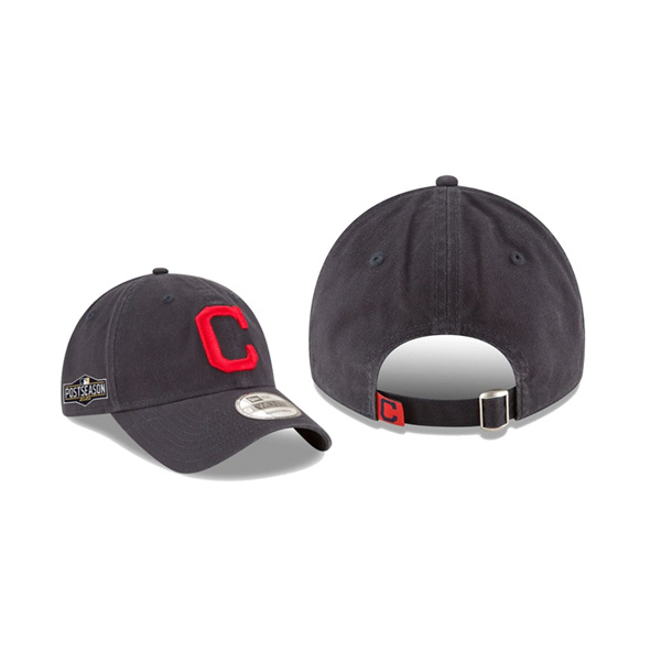 Men's Cleveland Indians 2020 Postseason Navy Side Patch 9TWENTY Adjustable Hat