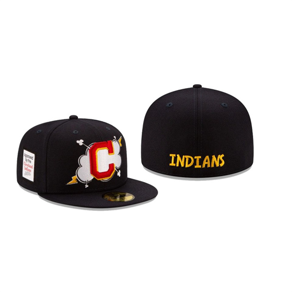 Men's Cleveland Indians Cloud Navy 59FIFTY Fitted Hat