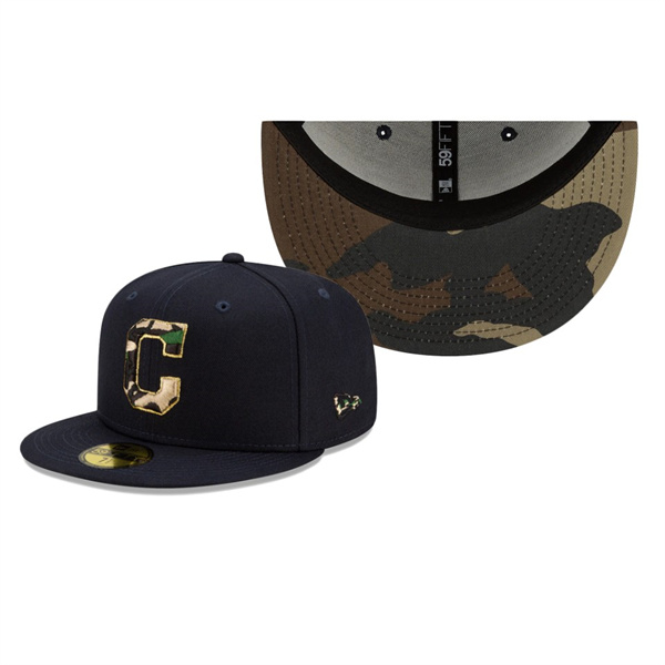 Men's Indians Pop Camo Undervisor Navy 59FIFTY Fitted Hat