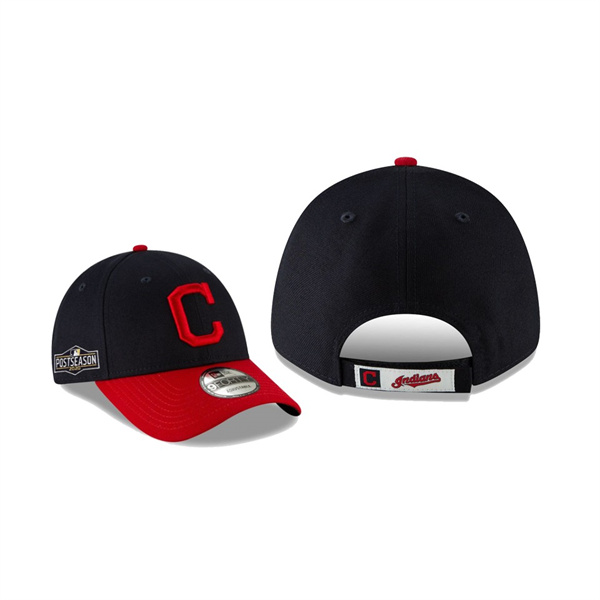 Men's Cleveland Indians 2020 Postseason Navy Red Side Patch 9FORTY Adjustable Hat