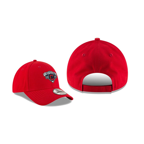 Men's Cleveland Indians 2020 Postseason Red Locker Room 9FORTY Adjustable Hat