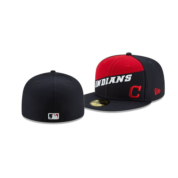 Men's Cleveland Indians Color Split Red Black 59FIFTY Fitted Hat