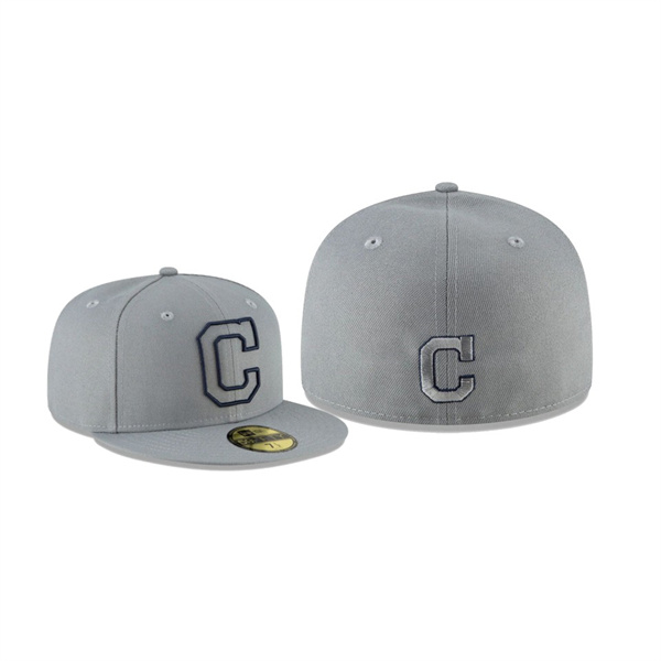 Men's Cleveland Indians Alternate Logo Elements Gray 59FIFTY Fitted Hat