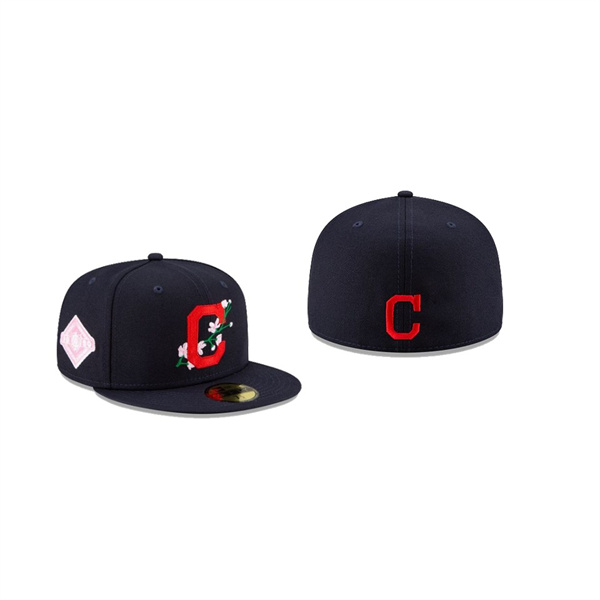 Men's Cleveland Indians Side Patch Bloom Navy 59FIFTY Fitted Hat