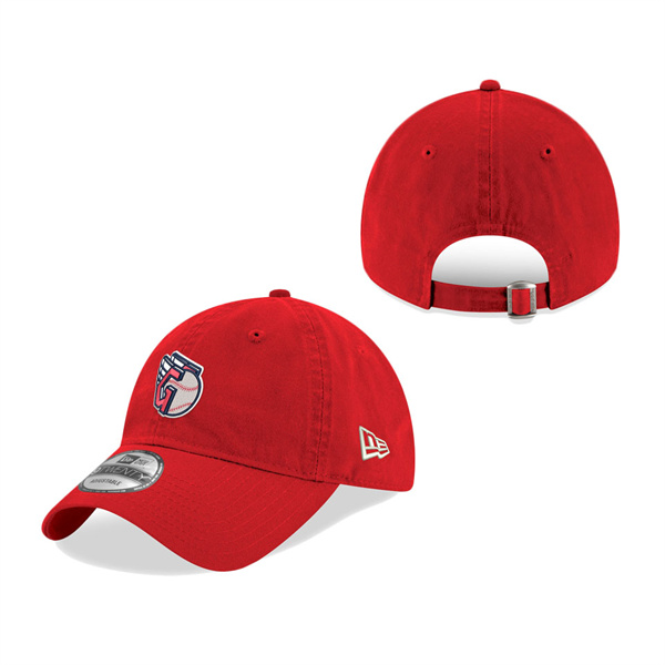 Men's Cleveland Guardians New Era Red Script 9TWENTY Adjustable Hat