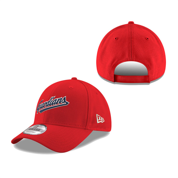 Men's Cleveland Guardians New Era Red Wordmark 9FORTY Adjustable Hat