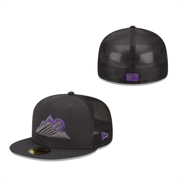 Colorado Rockies New Era 2022 Batting Practice 59FIFTY Fitted Hat Graphite