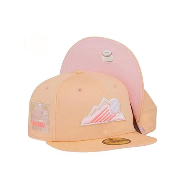New Era Colorado Rockies Peaches Cream Pink Under Brim 59FIFTY Fitted Hat